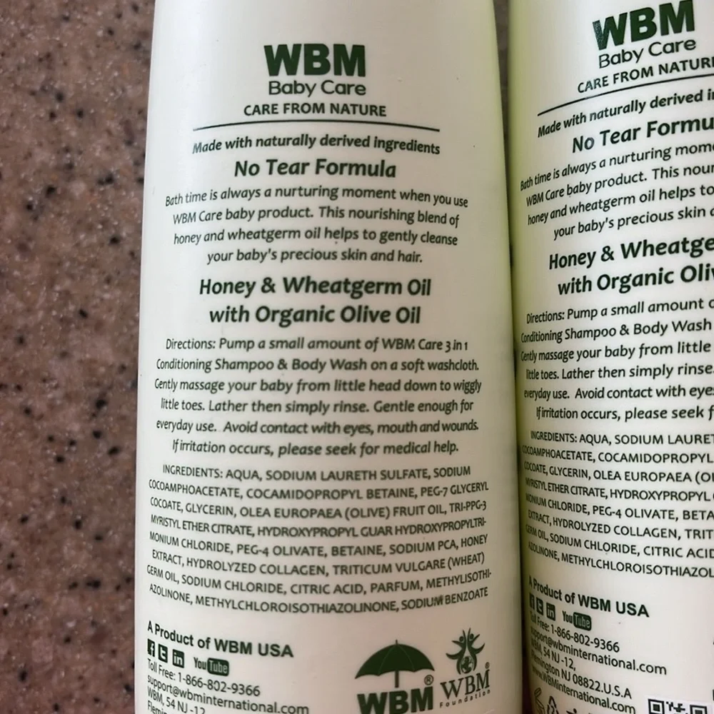 Brand New Aquaphor & WBM Baby Wash Shampoo Conditioning Natural Cleansing